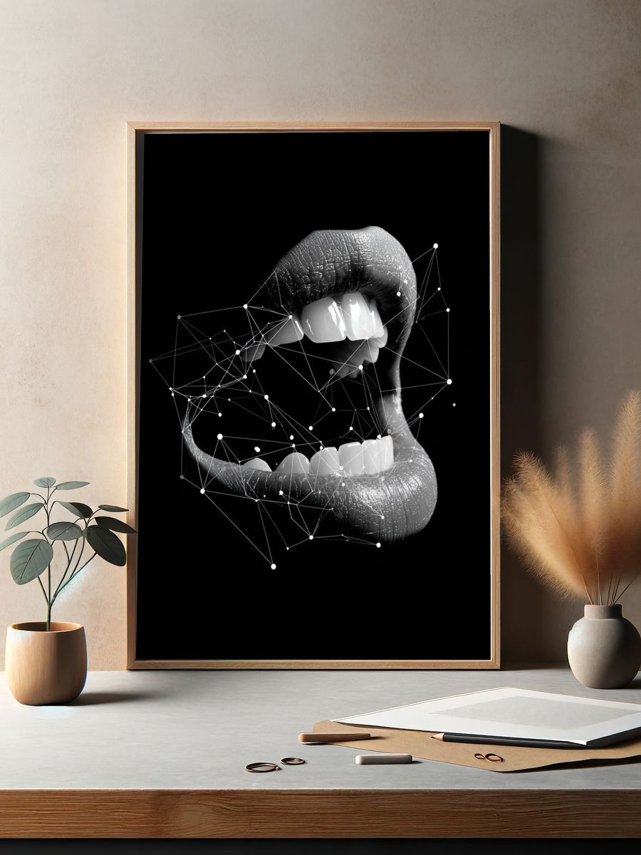 Abstract Mouth — Fine Art Print. — room view 2