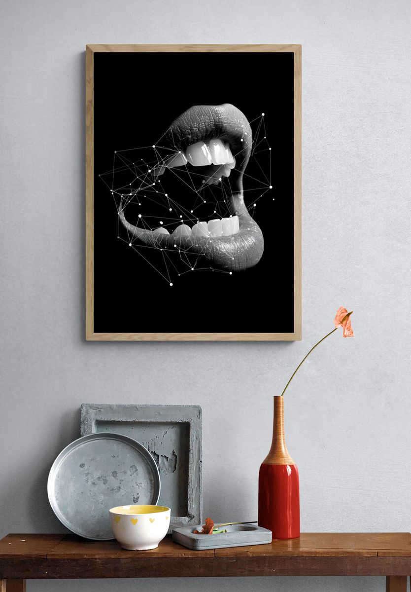 Abstract Mouth — Fine Art Print. — room view 3