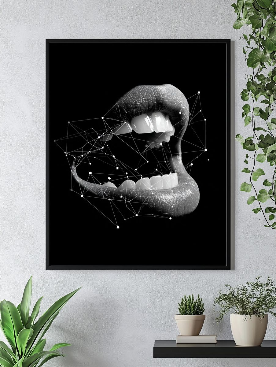 Abstract Mouth — Fine Art Print. — room view 4