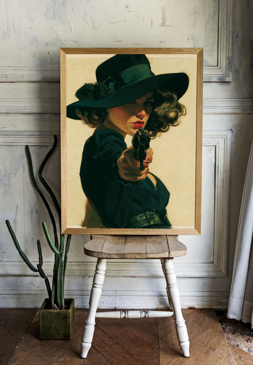 Cowgirl Portrait — Fine-Art Print. room preview