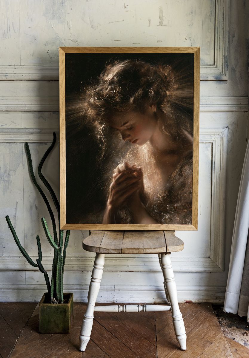 Praying Woman Fine-Art Poster. room preview