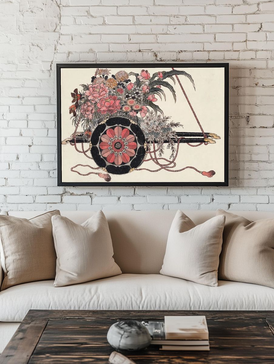 Floral Arrangement with Decorative Shield Poster. — room view 1
