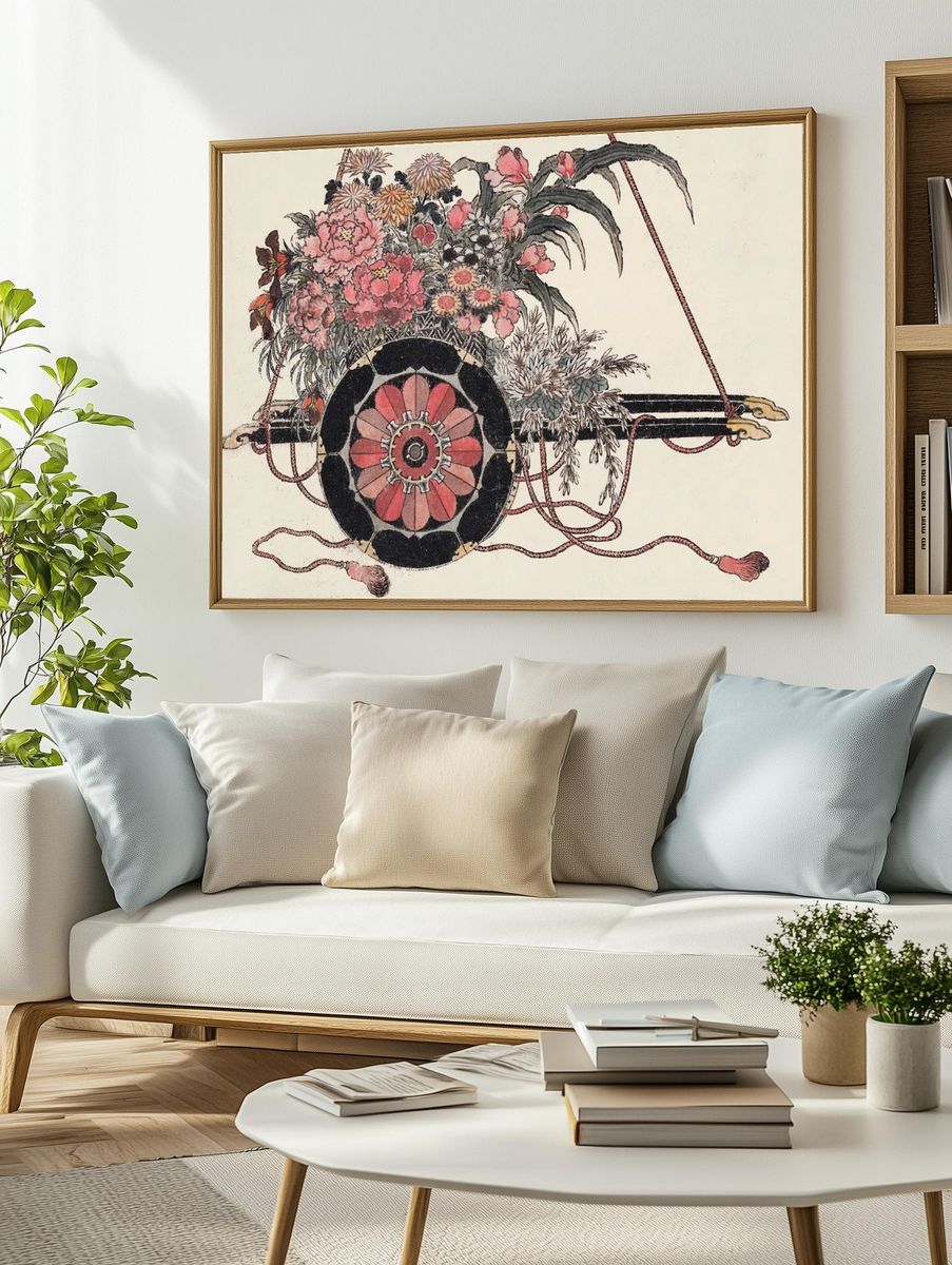 Floral Arrangement with Decorative Shield Poster. — room view 2
