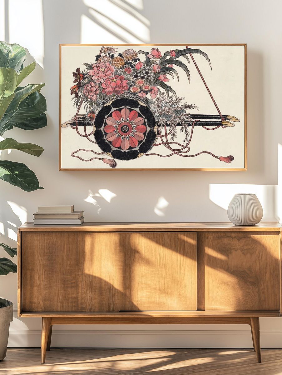 Floral Arrangement with Decorative Shield Poster. — room view 3