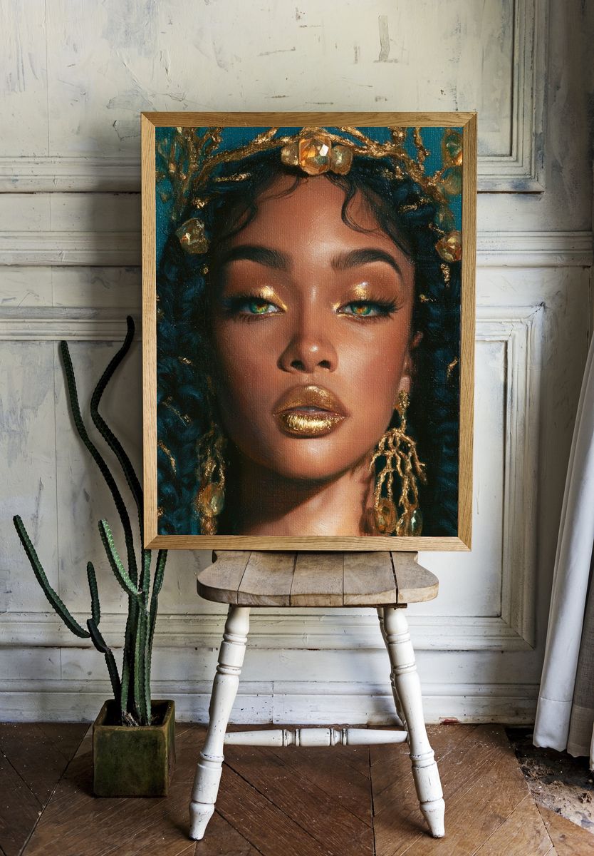 Gilded Portrait Fine-Art Poster. room preview