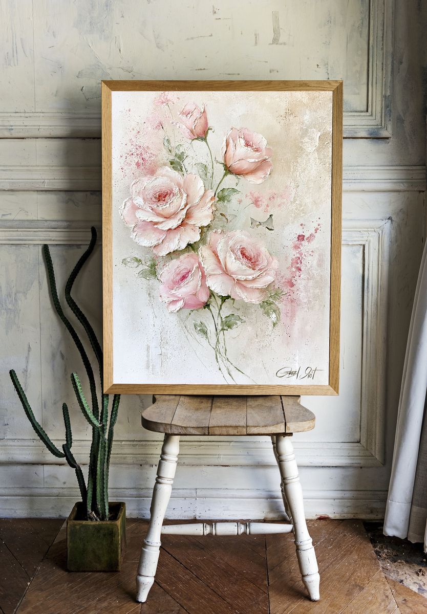 Blush Roses Fine-Art Print. room preview