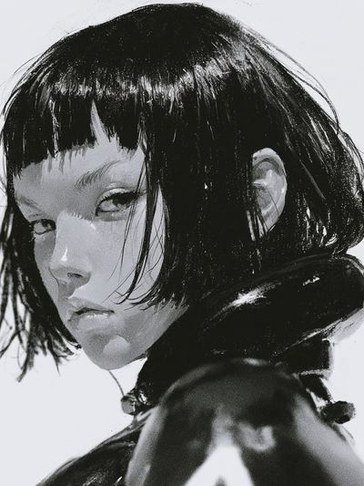 Monochrome Girl Portrait Print.