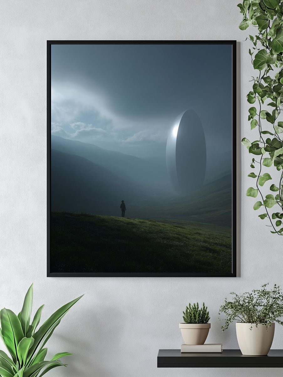 Mysterious Monolith in Fog — Fine Art Print. — room view 4