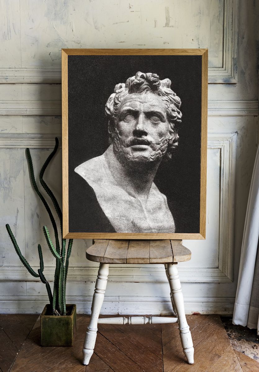 Classical Sculpture Bust — Fine Art Print. — room view 1