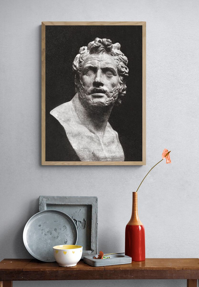 Classical Sculpture Bust — Fine Art Print. — room view 3