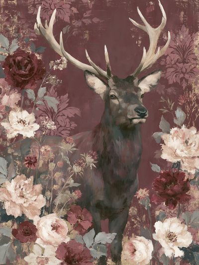 Floral Stag Fine-Art Poster.