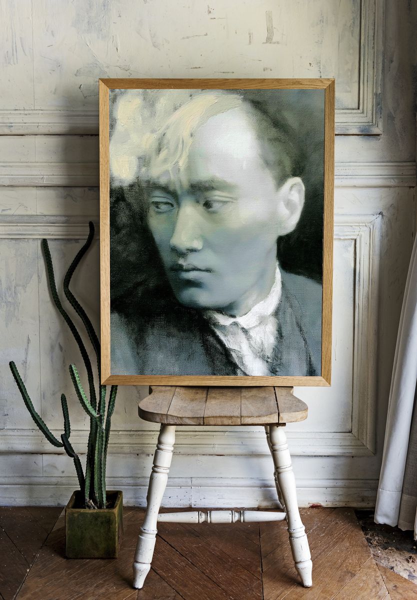 Contemplative Portrait Fine-Art Poster. room preview