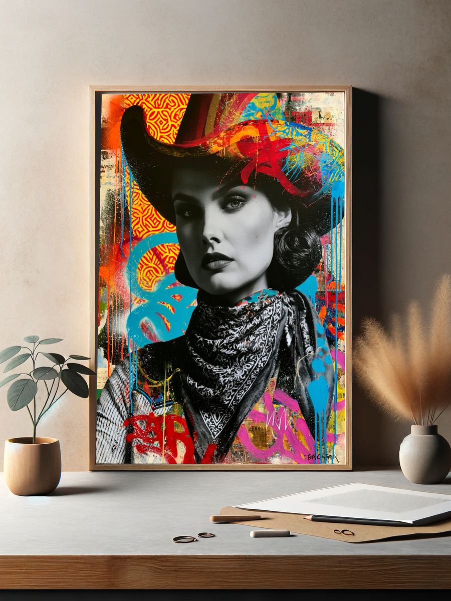 Pop Art Bear Portrait Poster. — room view 2