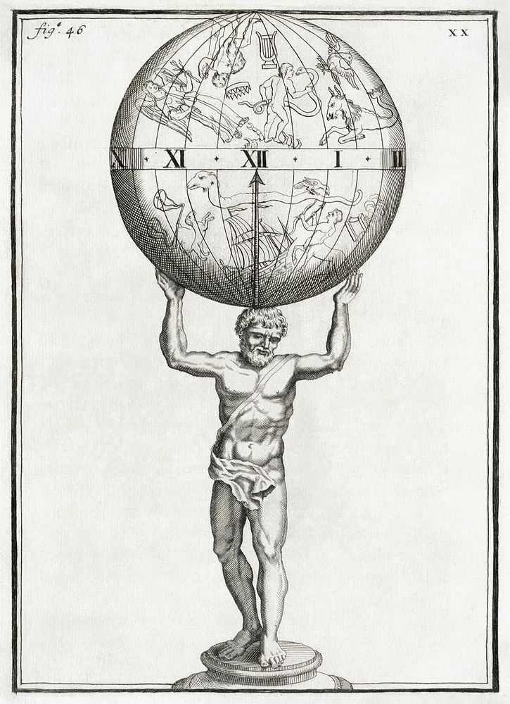 Atlas Holding the Celestial Sphere — Fine Art Print. poster — fine-art art