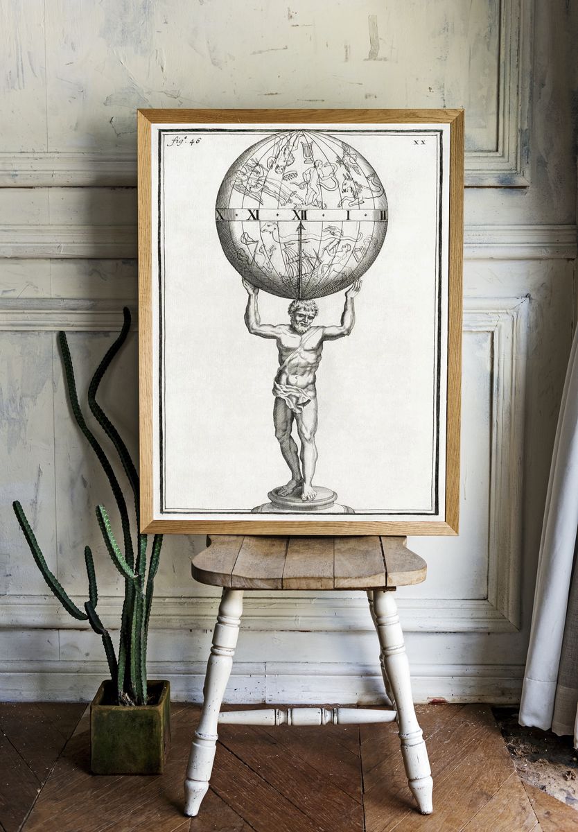 Atlas Holding the Celestial Sphere — Fine Art Print. — room view 1