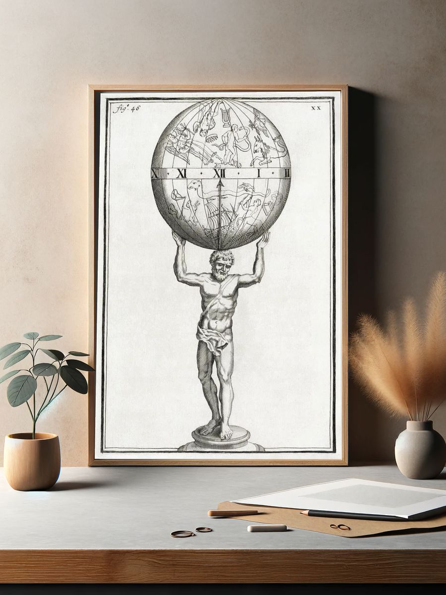 Atlas Holding the Celestial Sphere — Fine Art Print. — room view 2