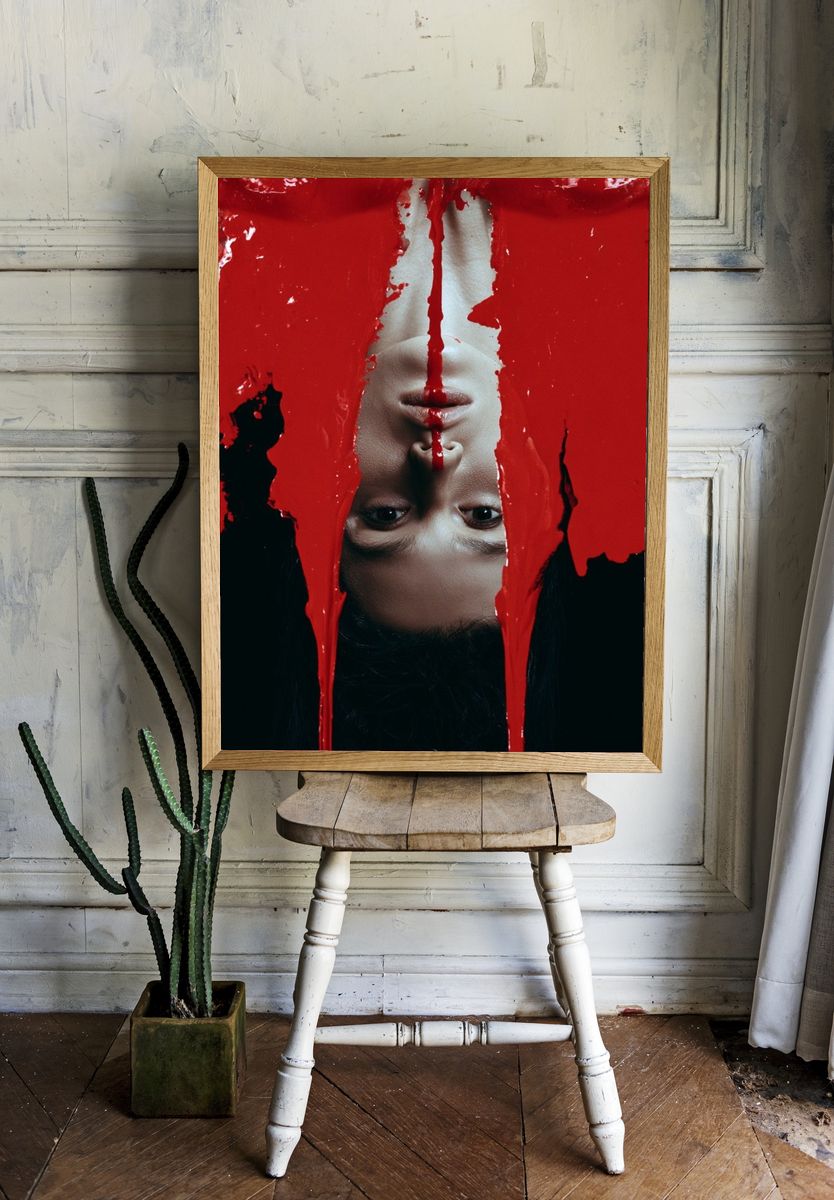 Red Paint Portrait Print. — room view 1