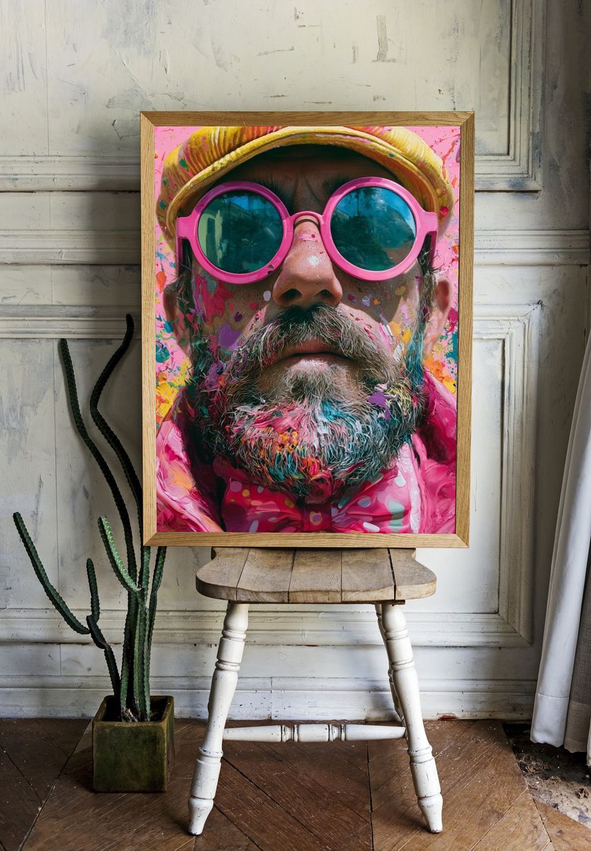 Color Splash Portrait Poster. room preview