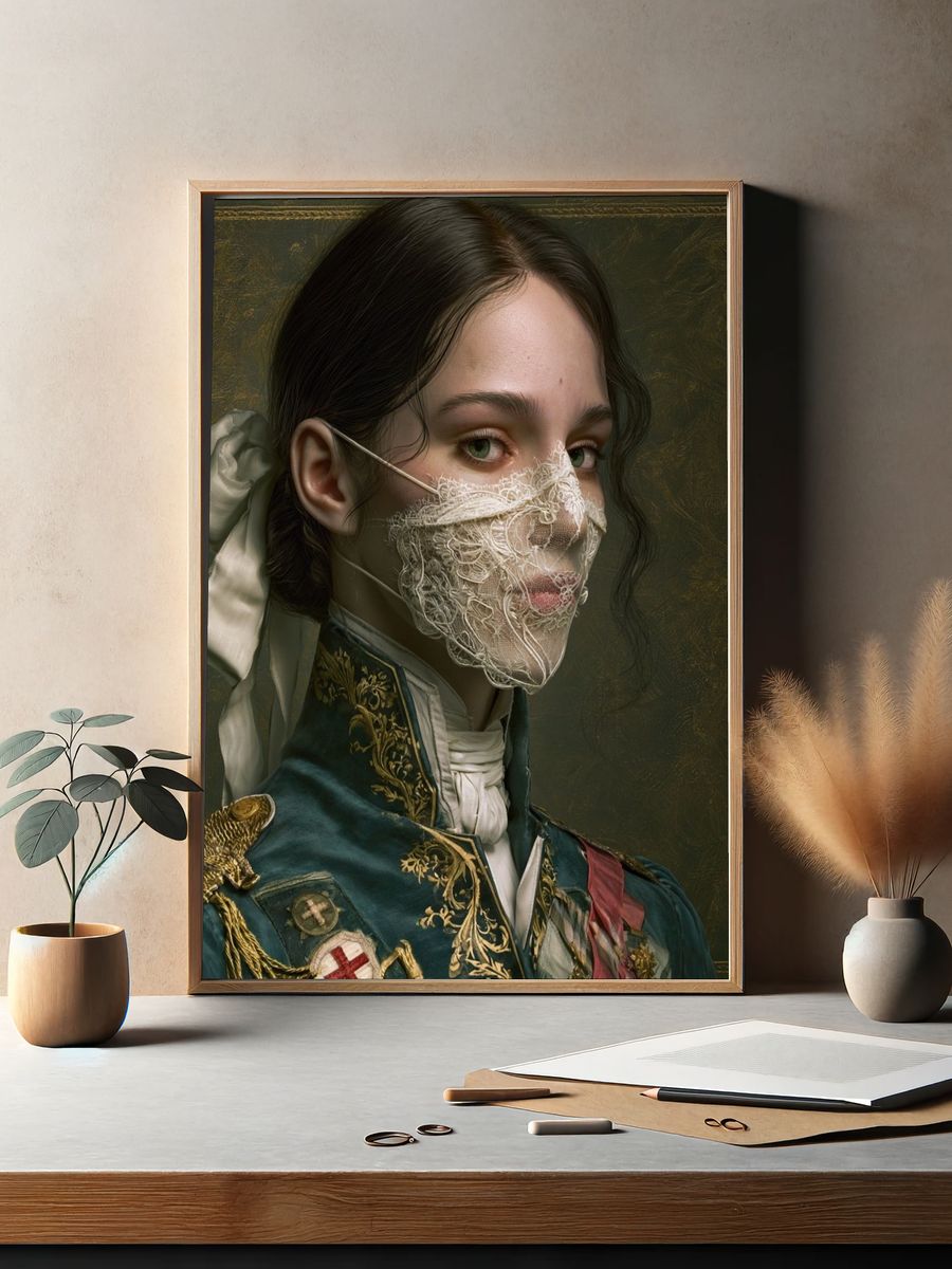 Masked Portrait Fine-Art Print. — room view 2