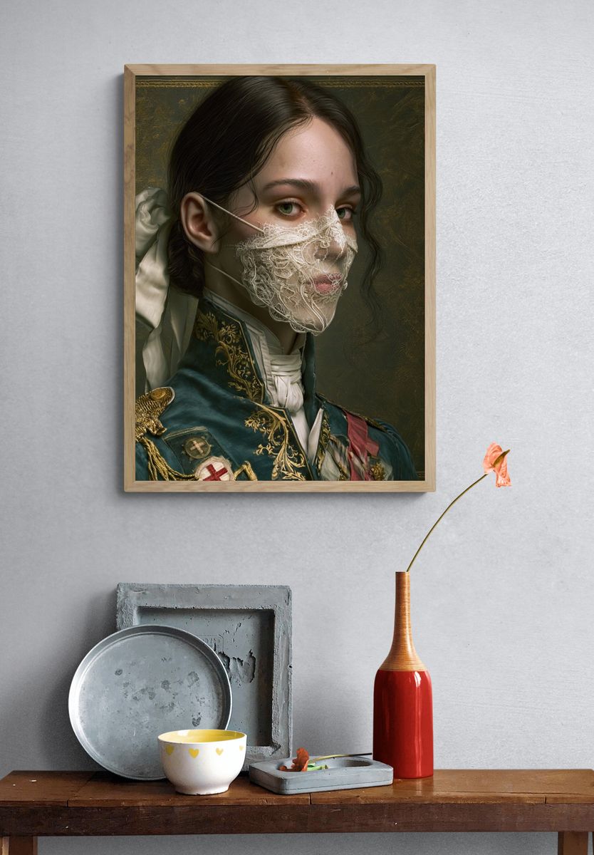 Masked Portrait Fine-Art Print. — room view 3