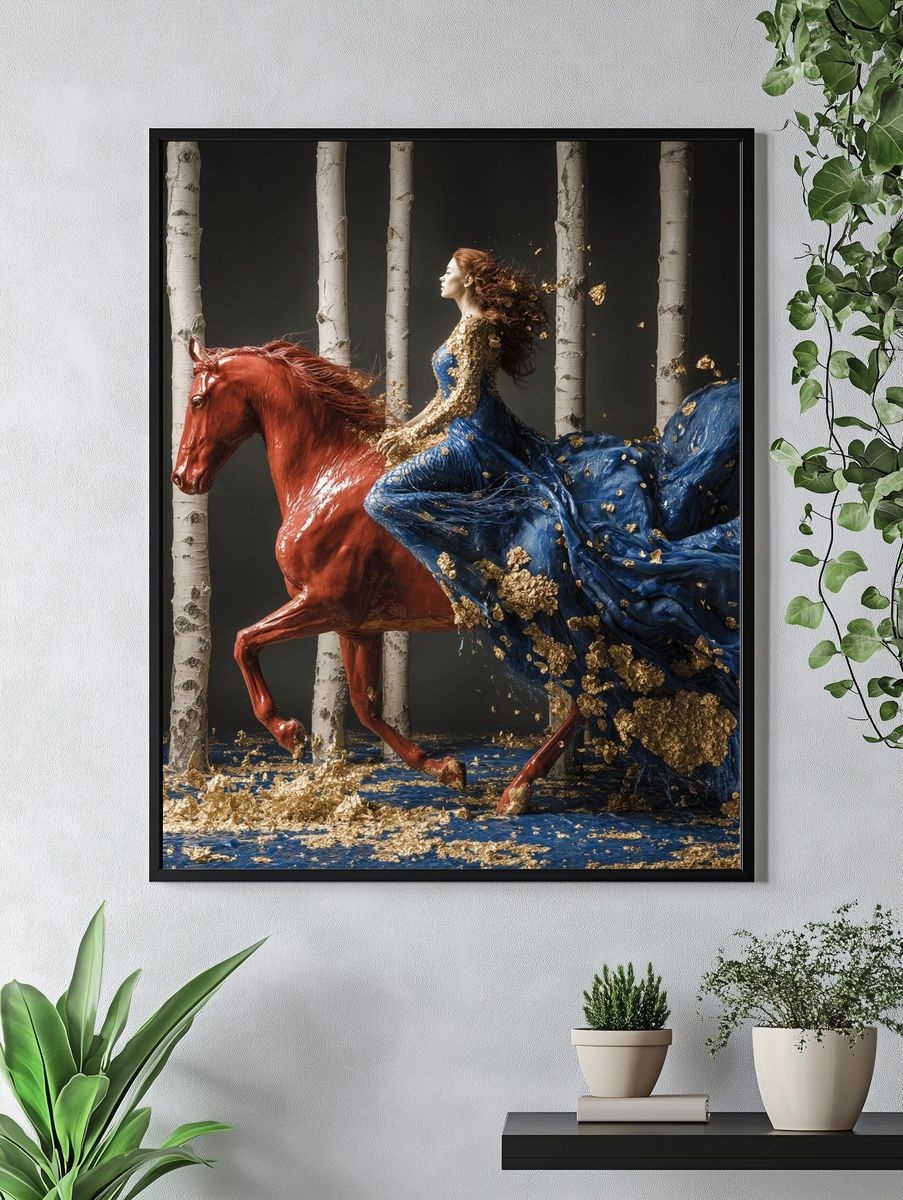 Majestic Horse and Woman — Fine Art Print. — room view 4