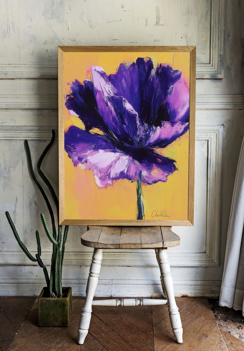 Vibrant Purple Flower — Fine Art Print. — room view 1