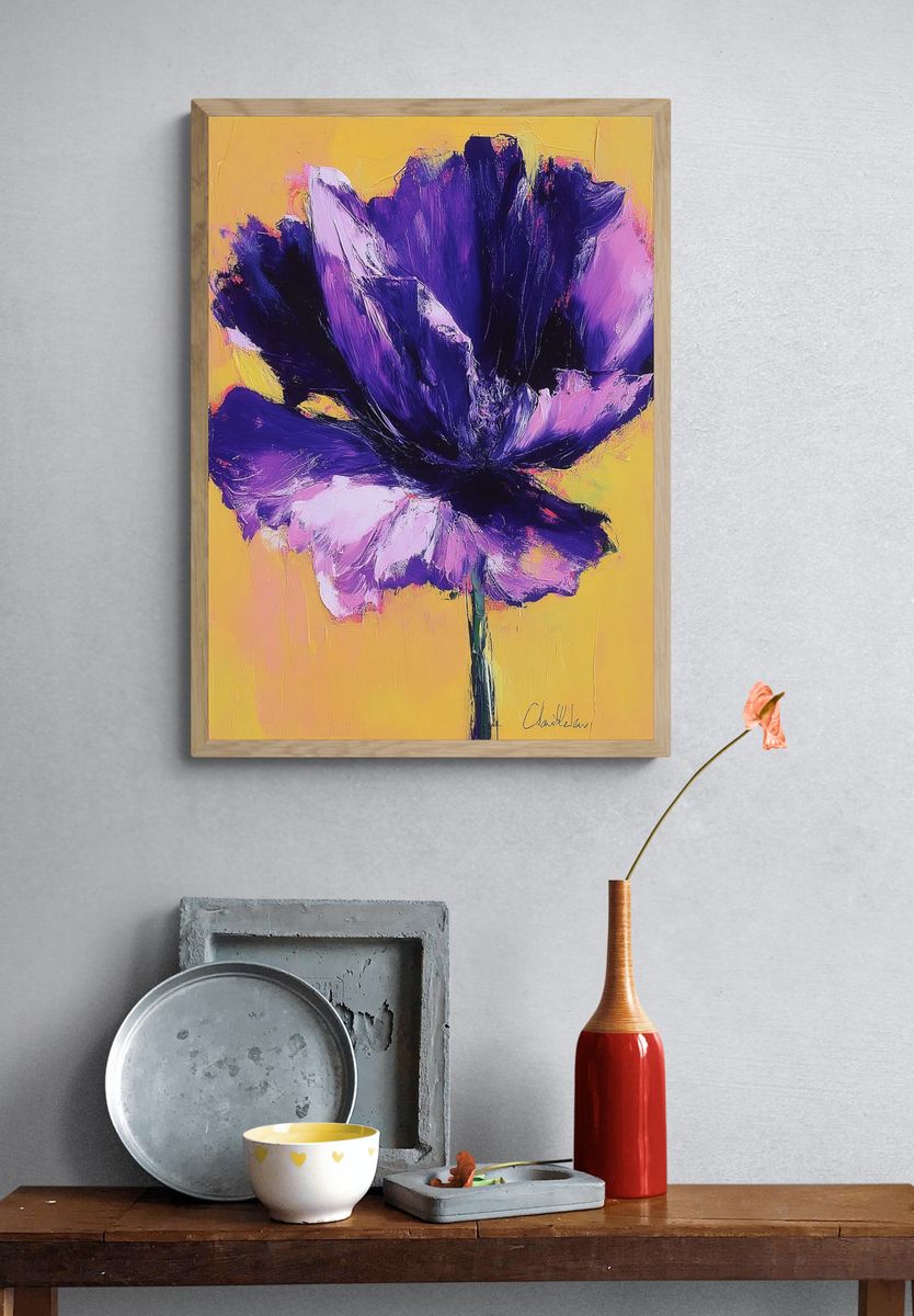 Vibrant Purple Flower — Fine Art Print. — room view 3