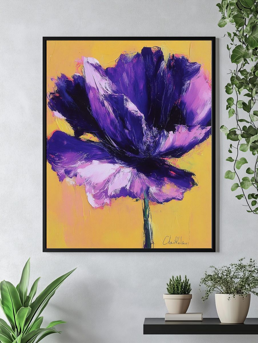 Vibrant Purple Flower — Fine Art Print. — room view 4