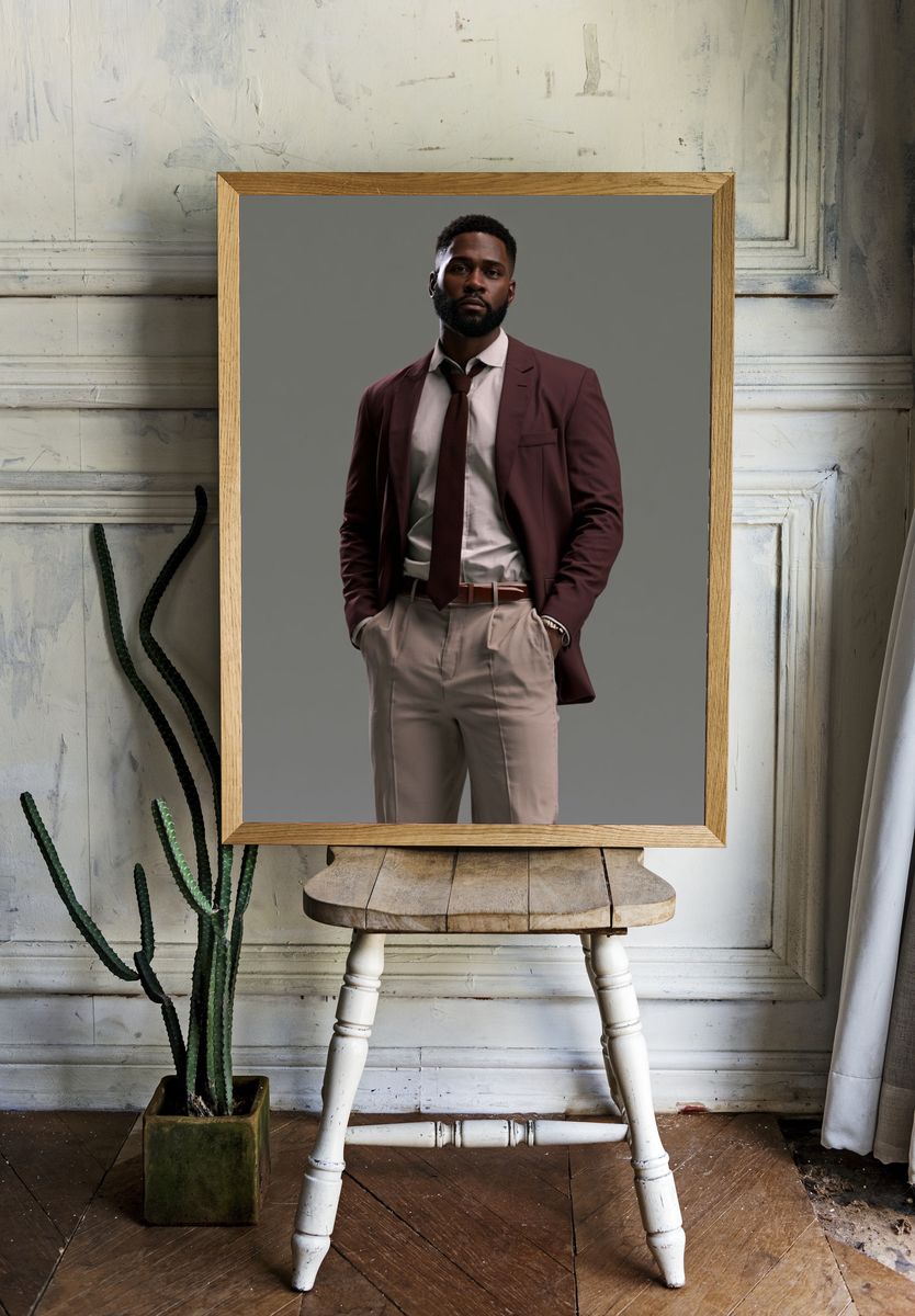 Elegant Menswear Portrait Poster. — room view 1