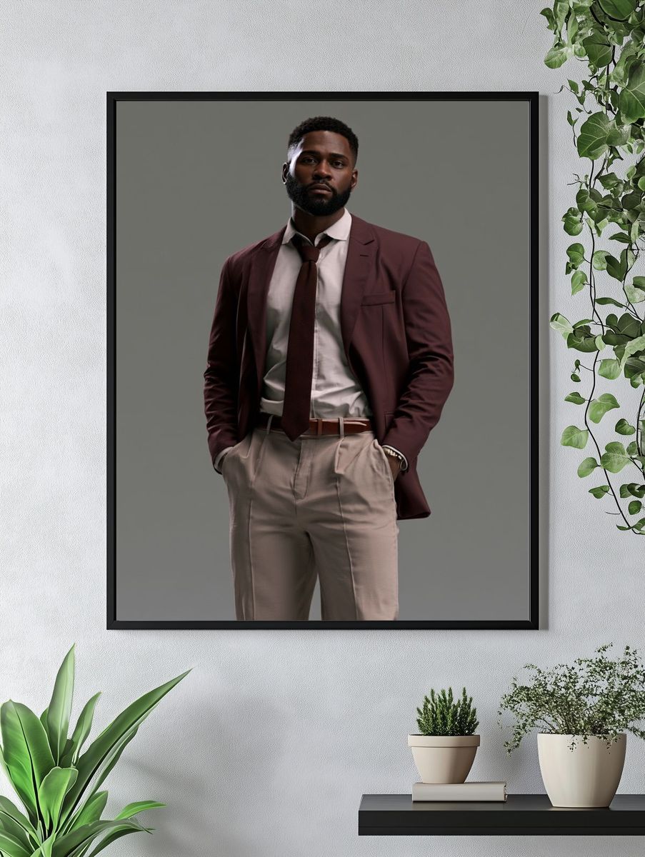 Elegant Menswear Portrait Poster. — room view 4