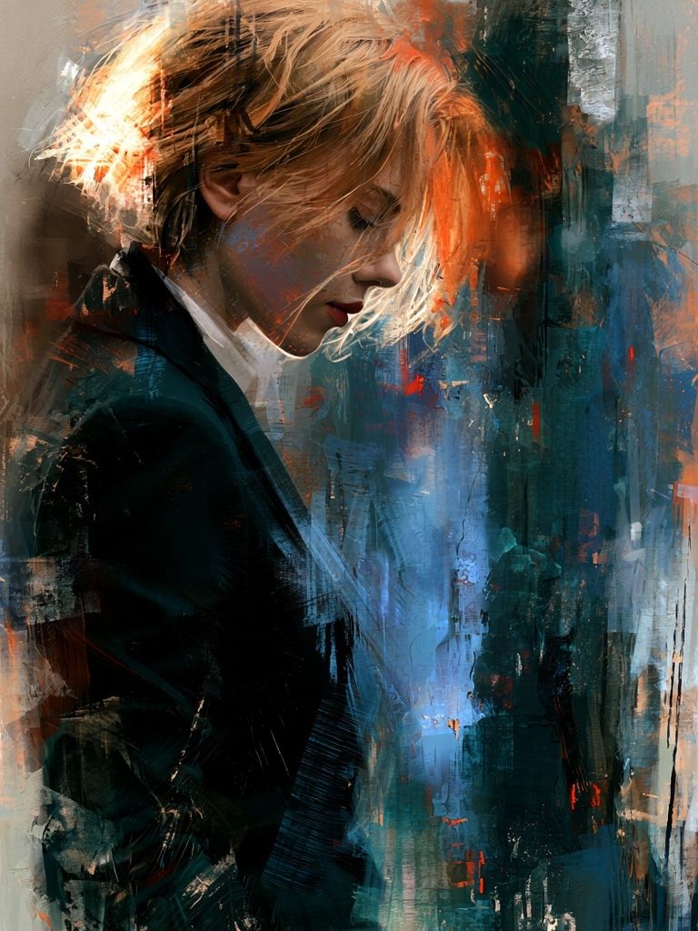 Contemplative Woman Fine-Art Print. poster — fine-art art
