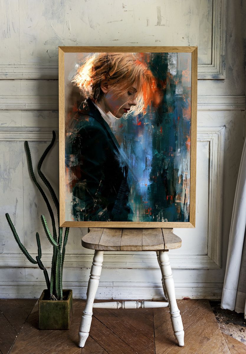 Contemplative Woman Fine-Art Print. room preview
