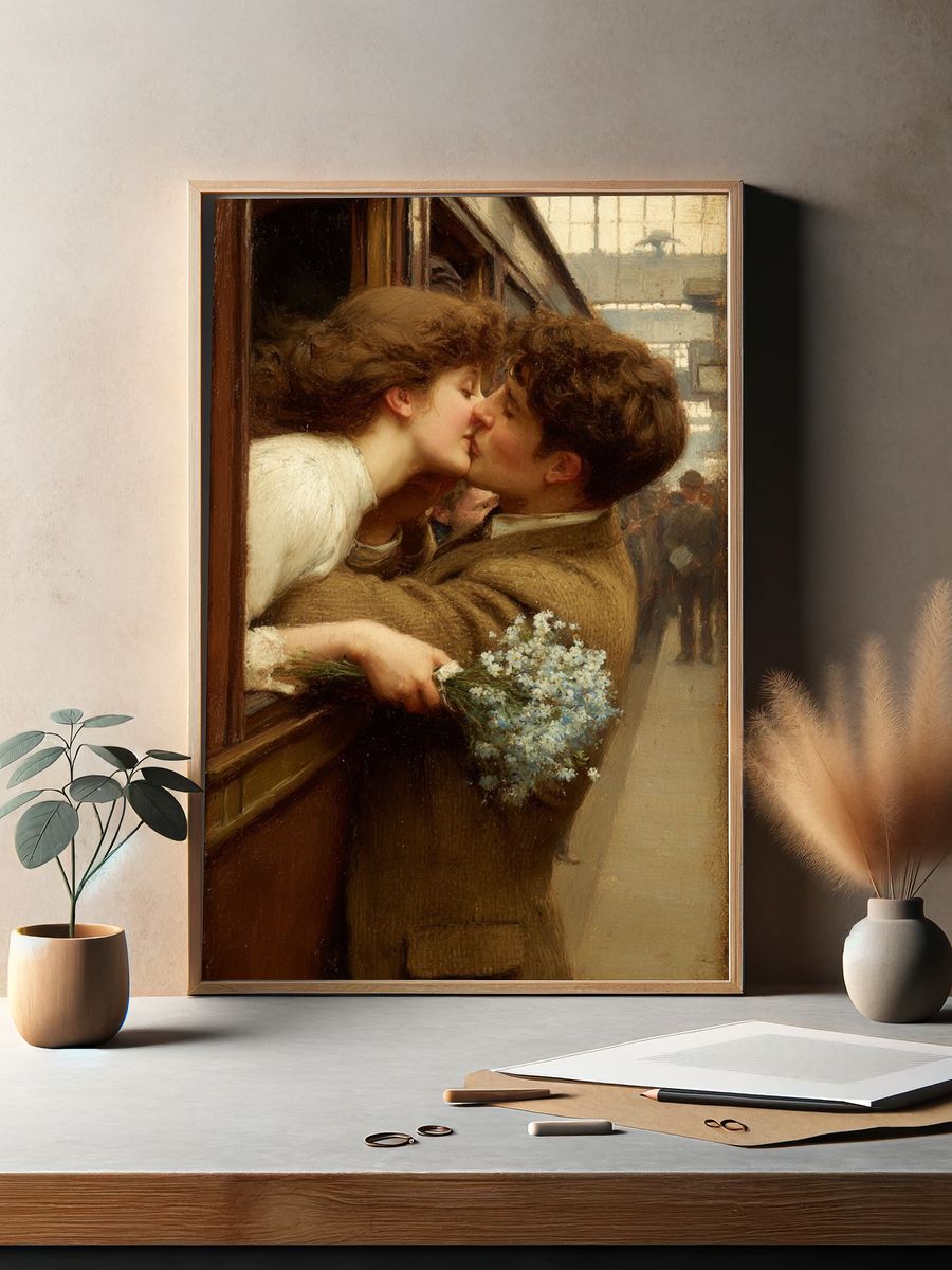 Romantic Kiss Fine-Art Poster. — room view 2