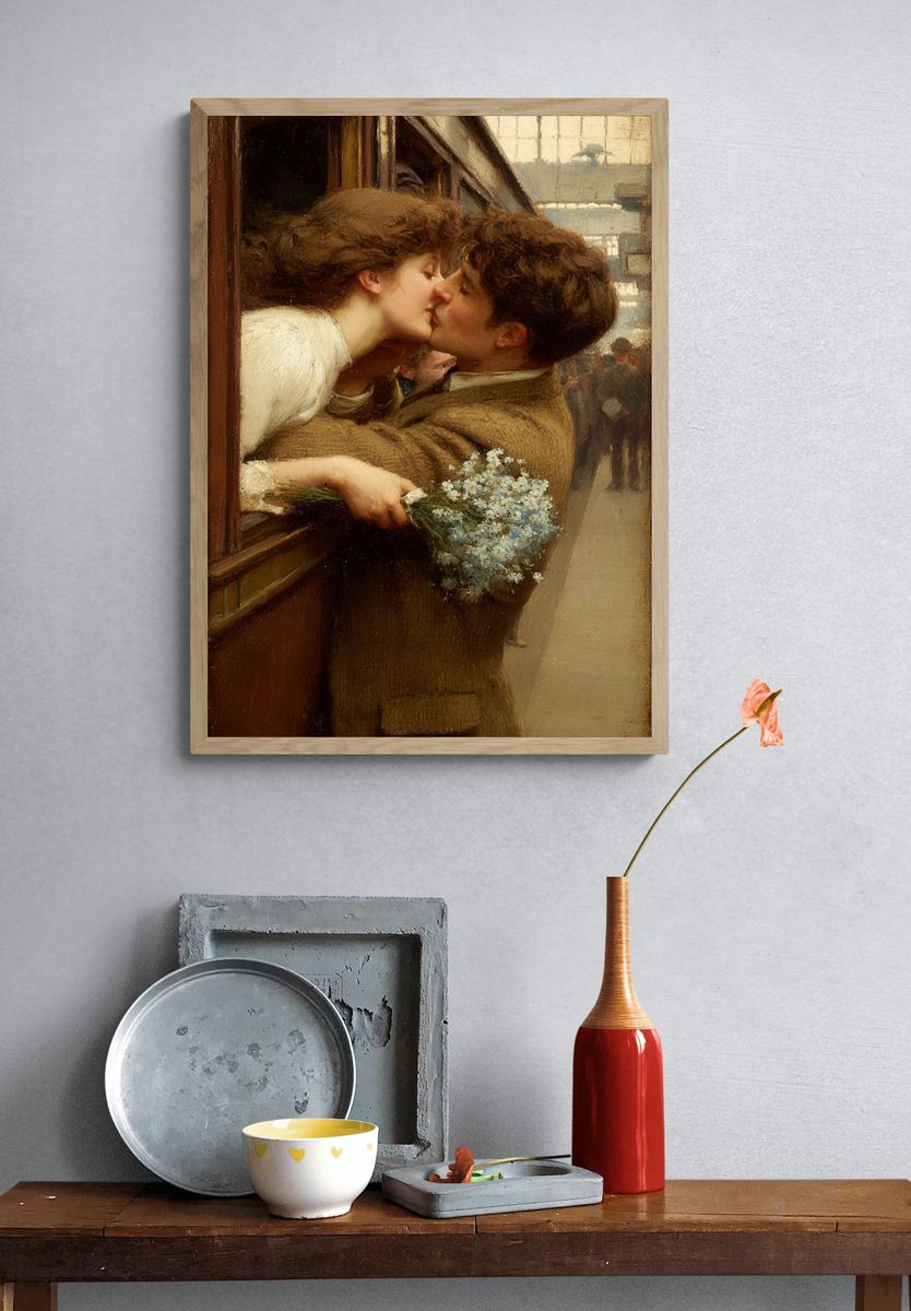 Romantic Kiss Fine-Art Poster. — room view 3
