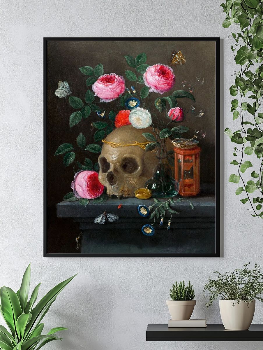 Skull and Roses — Fine Art Print. — room view 4