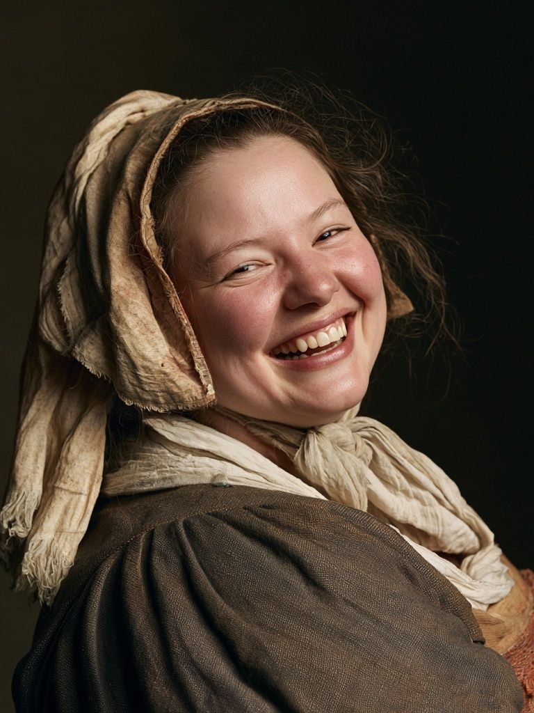 Smiling Girl Portrait Print. poster — fine-art art