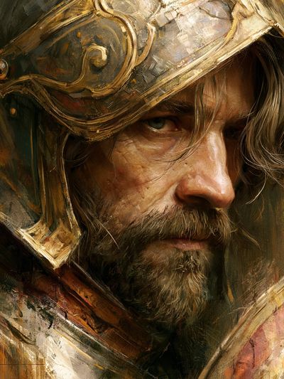 Armored Warrior Portrait Print.