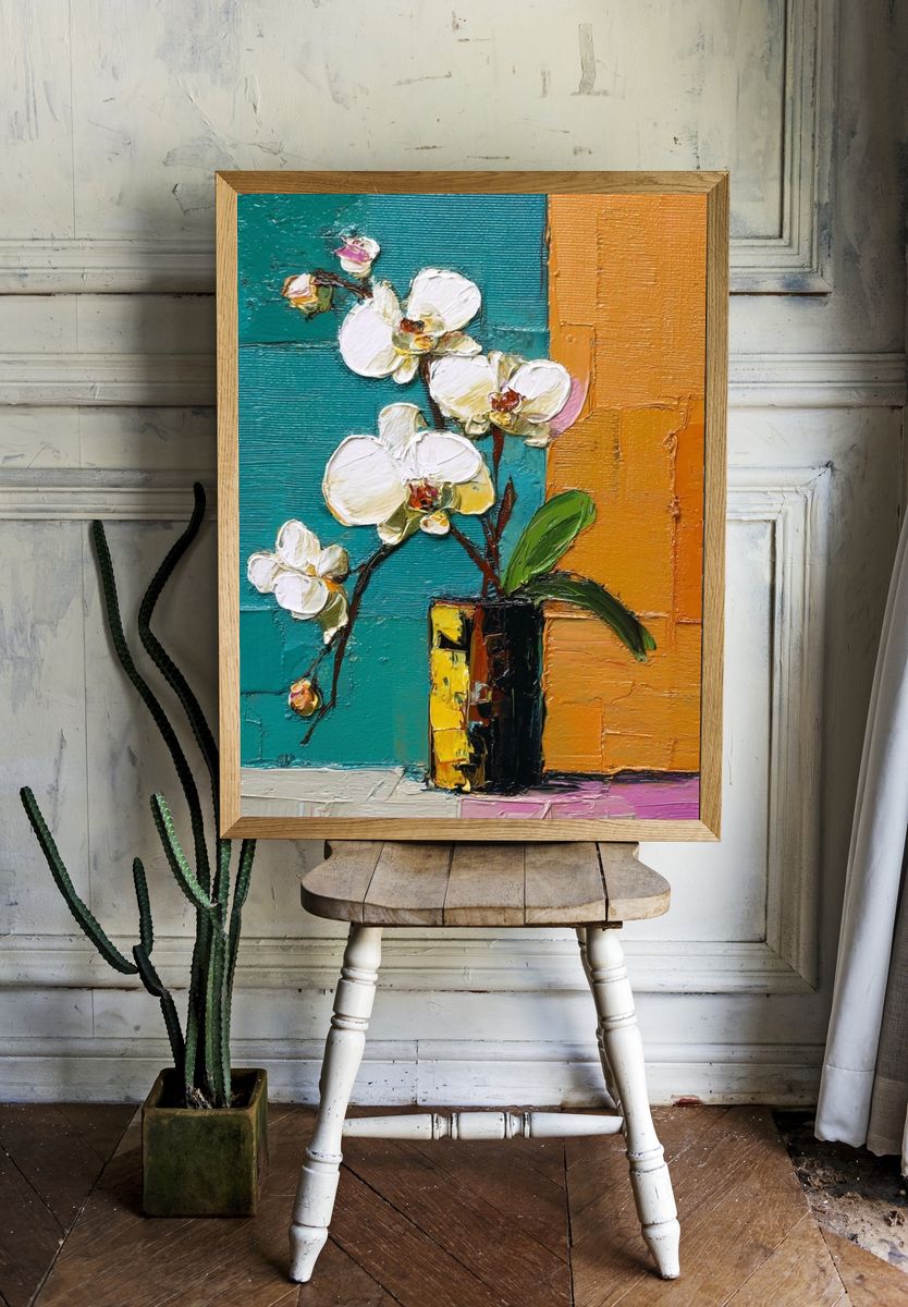 Orchid Still Life — Fine Art Print. — room view 1