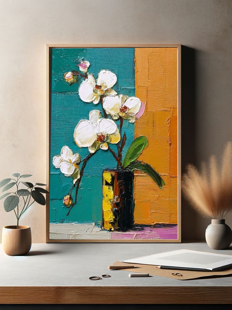 Orchid Still Life — Fine Art Print. — room view 2
