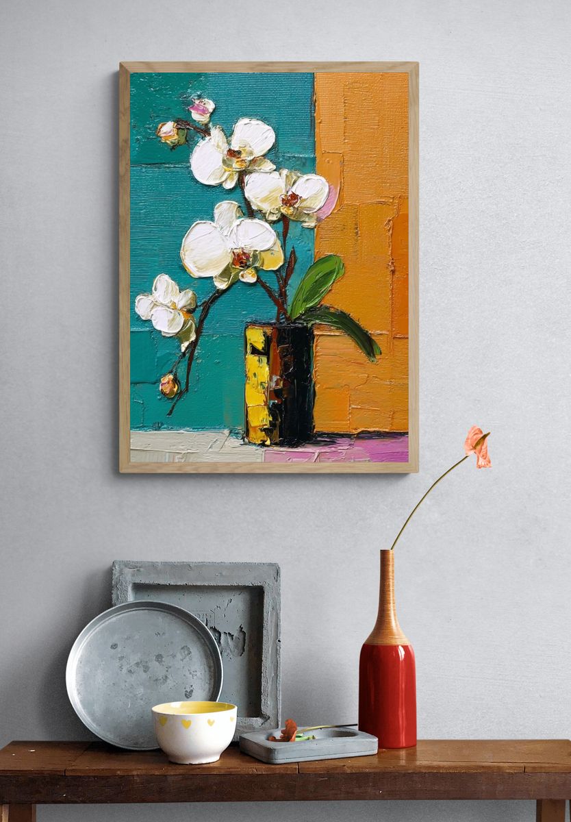 Orchid Still Life — Fine Art Print. — room view 3