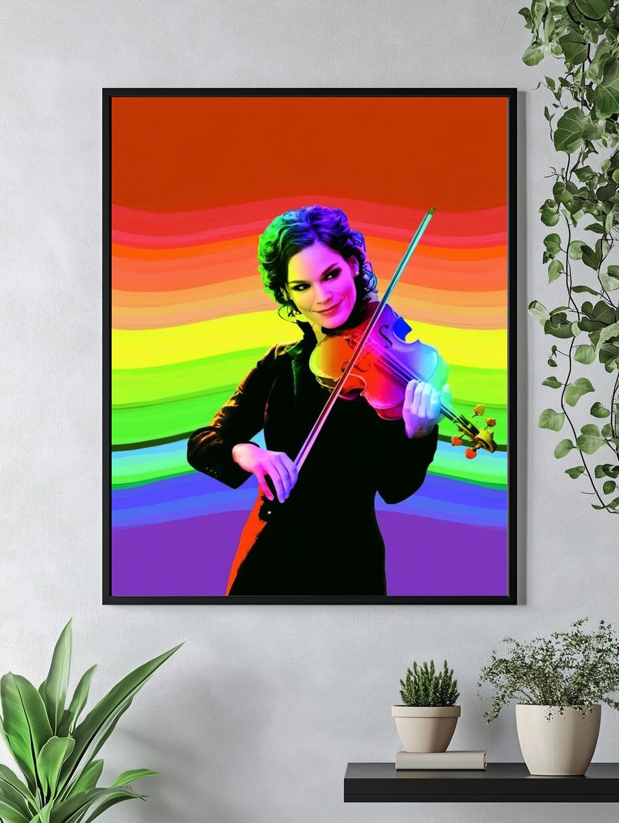 Rainbow Violinist Pop Art Poster. — room view 4