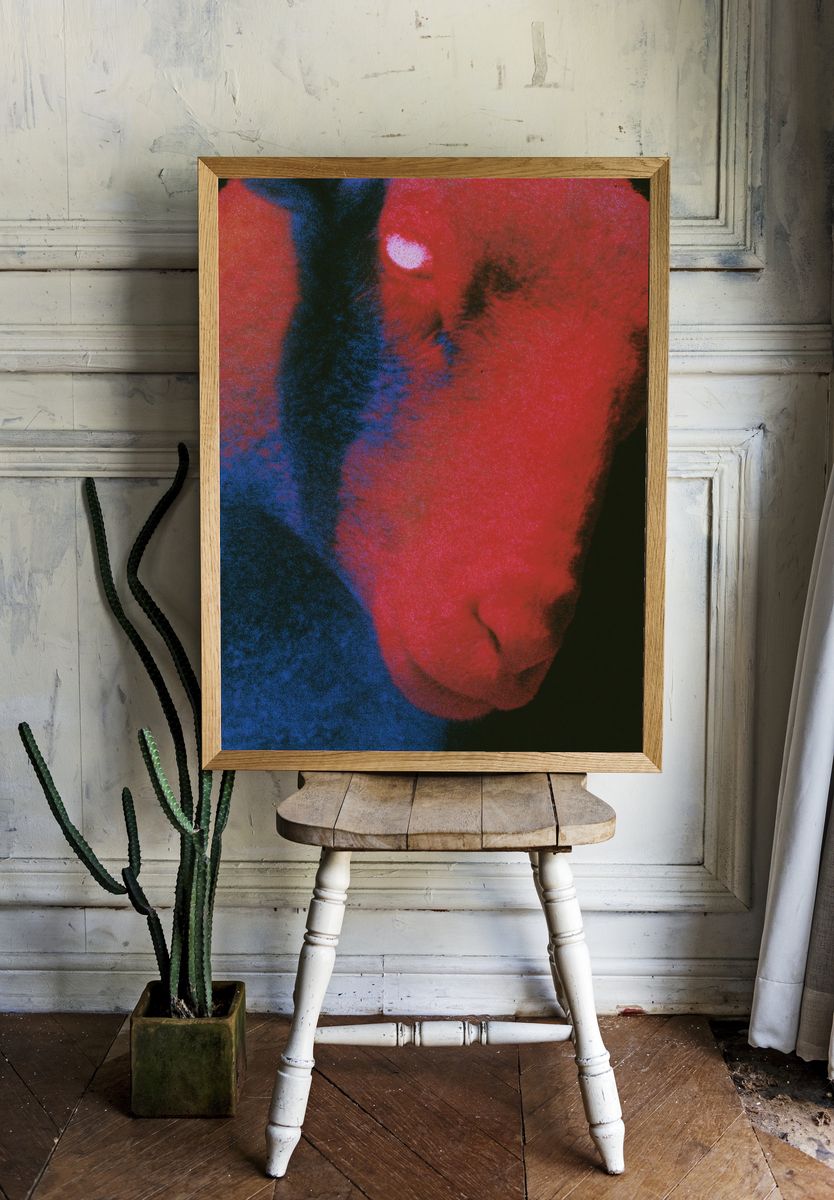 Abstract Neon Face Poster. room preview