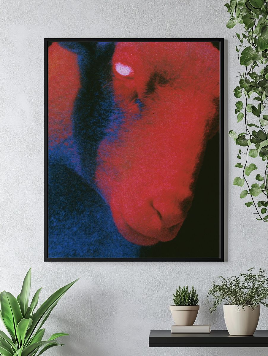 Abstract Neon Face Poster. — room view 4