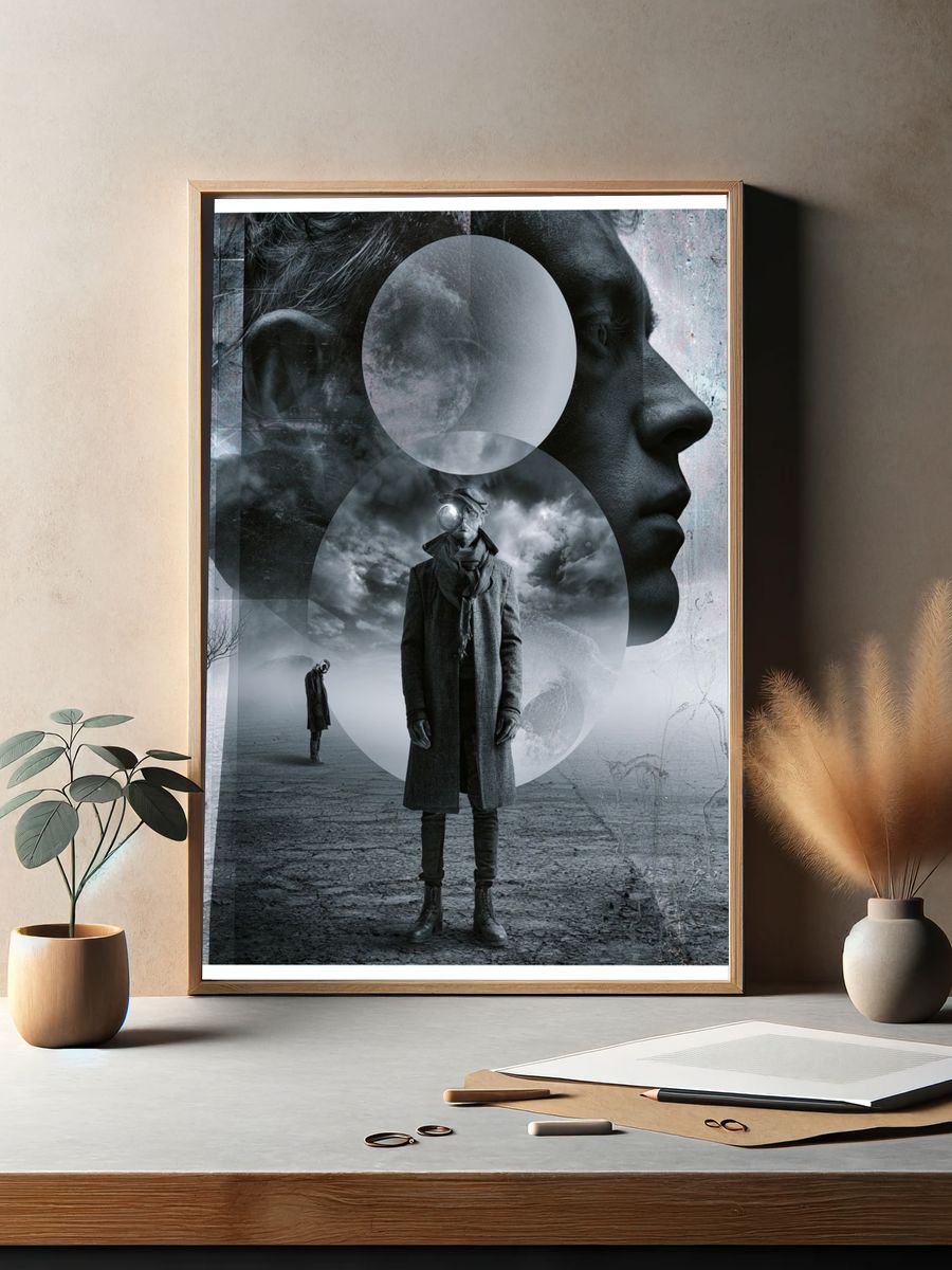 Surreal Monochrome Portrait Print. — room view 2