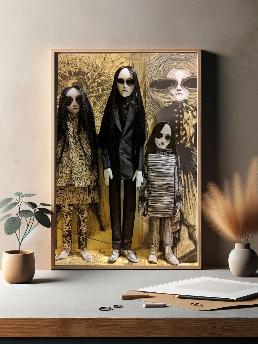 Surreal Doll Figures Fine-Art Poster. — room view 2