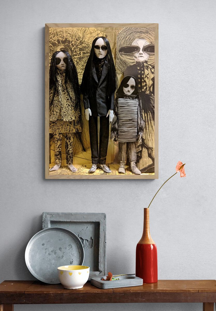 Surreal Doll Figures Fine-Art Poster. — room view 3