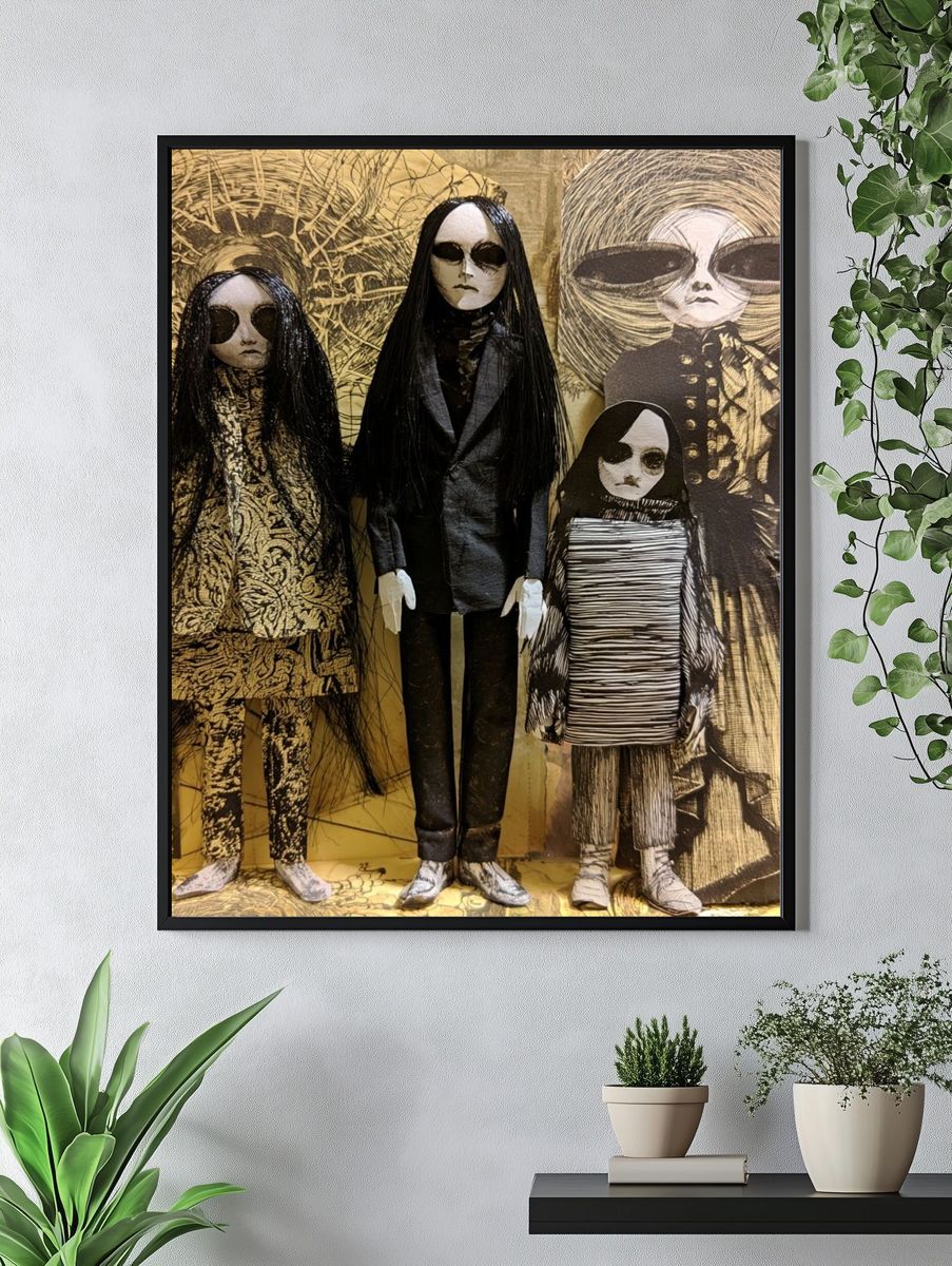 Surreal Doll Figures Fine-Art Poster. — room view 4