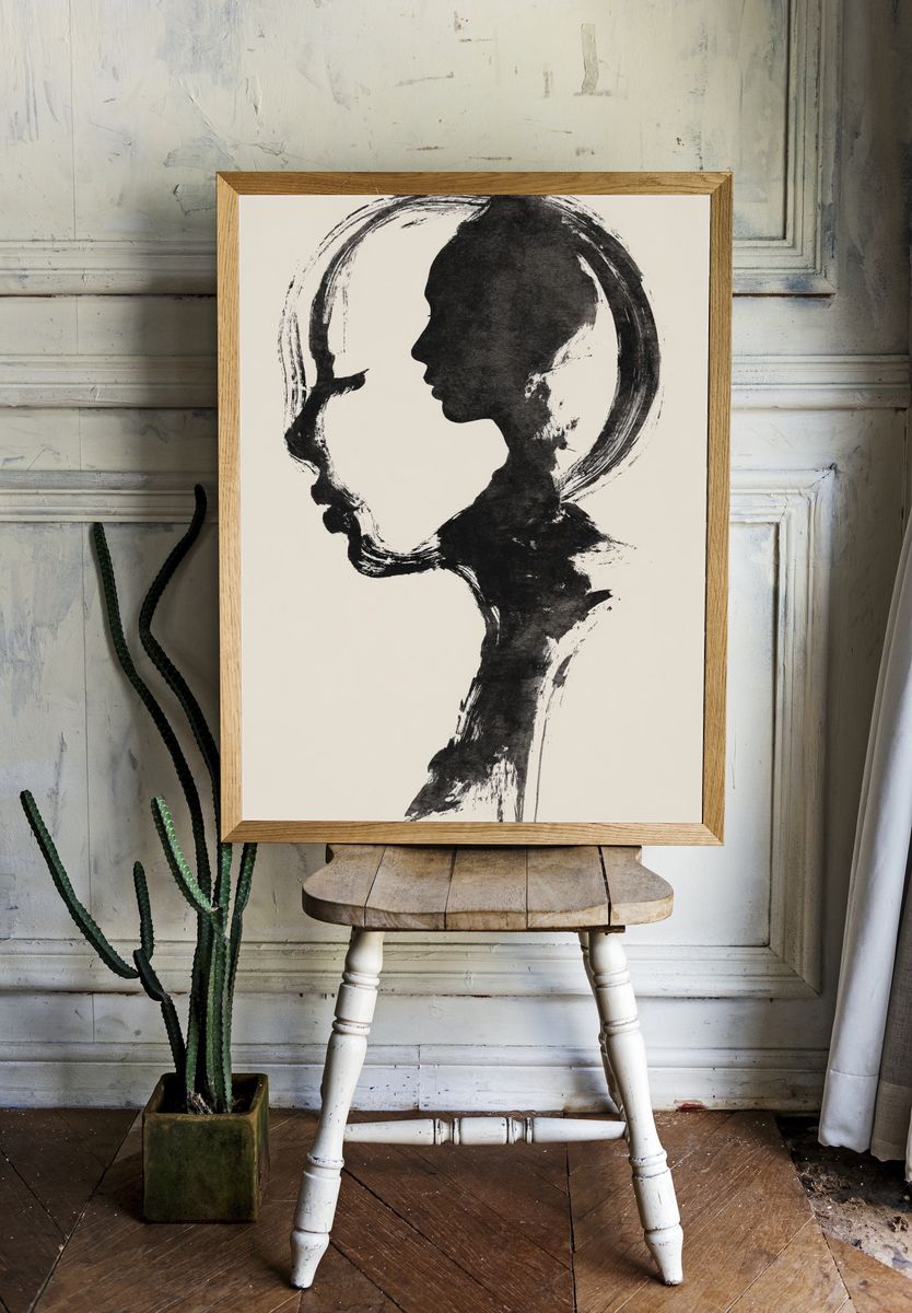 Ink Profile Silhouette Print. — room view 1