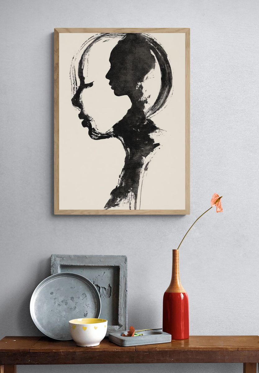 Ink Profile Silhouette Print. — room view 3