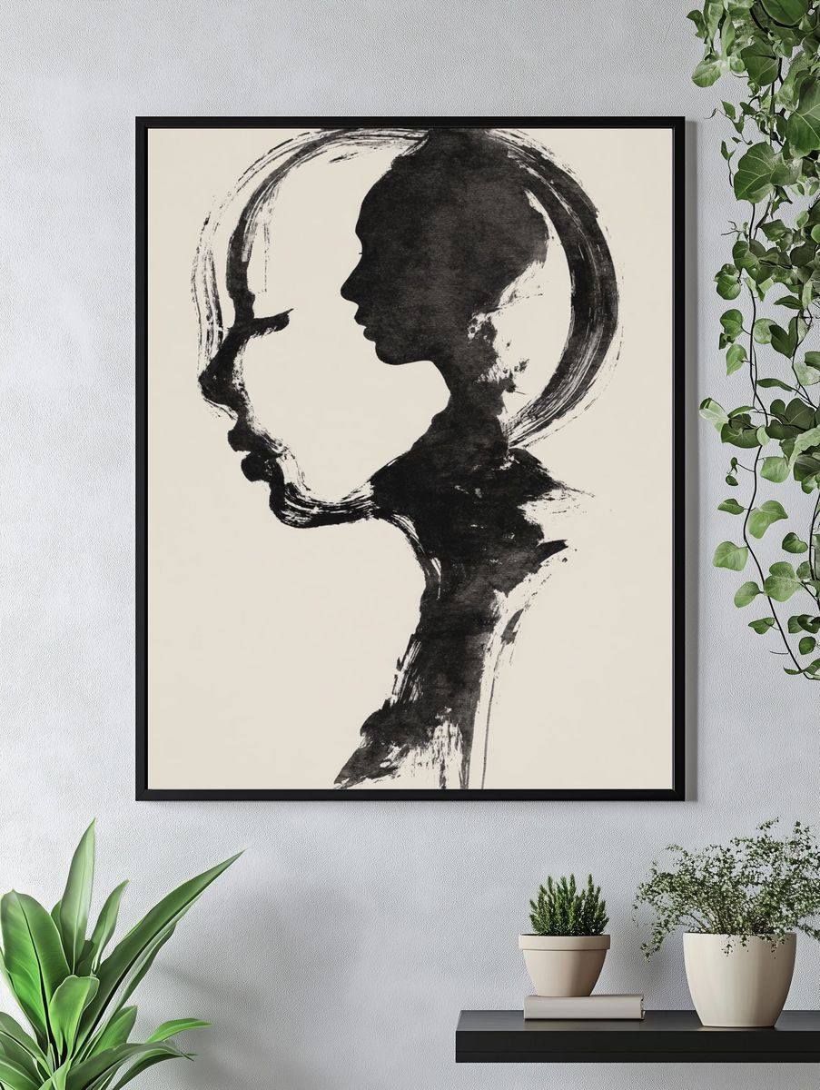 Ink Profile Silhouette Print. — room view 4